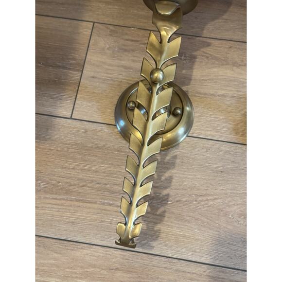 Bombay & Co Gold Leaf Wall Sconces Pair Red Glass Shades Interchangeable - Picture 7 of 14